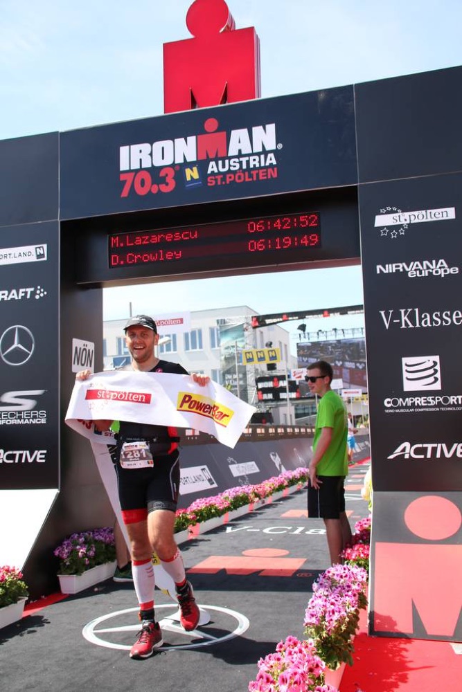 Marius Lazărescu at the Ironman 70.3 finish